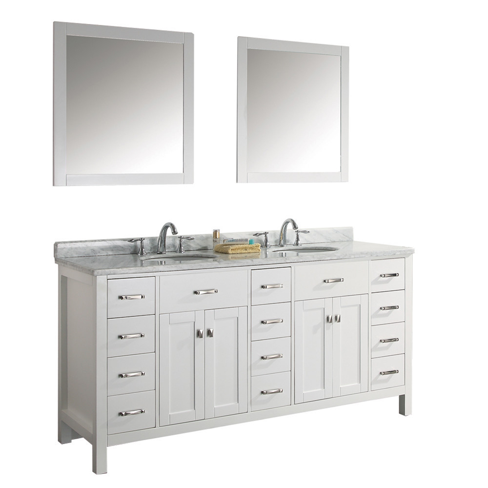 Modern Design Double Sink Oak Wood Bathroom Vanity