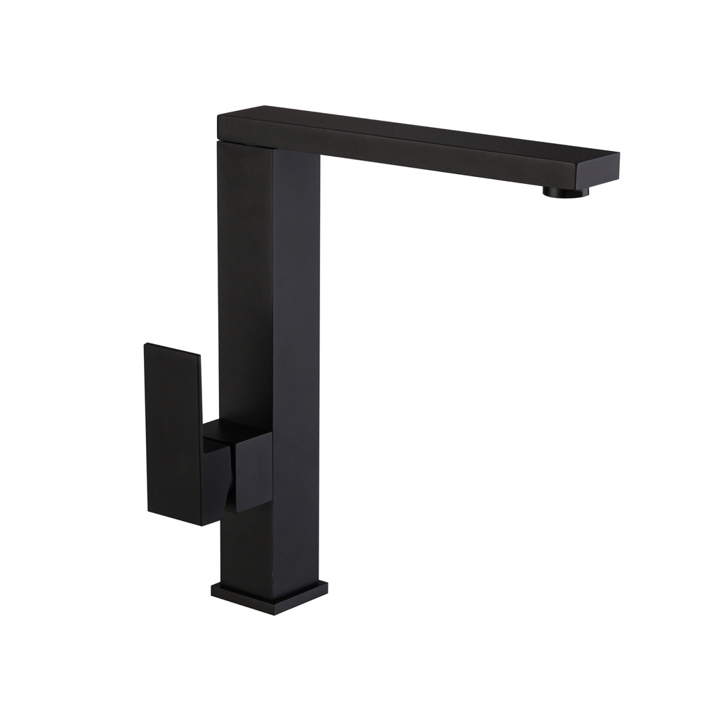 Matt Black Finished Solid Brass Sink Mounted Flexible Kitchen Faucet