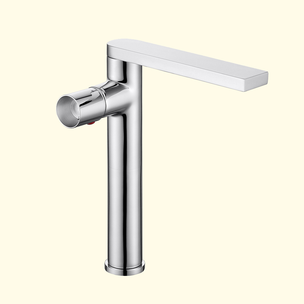 Boutique Solid Brass Single Handle Long Neck Hand Wash Bathroom Faucet