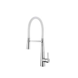 Brass White Color Pull Down Kitchen Sink Faucets Pull Out Spring Kitchen Faucets With Rubber Hose