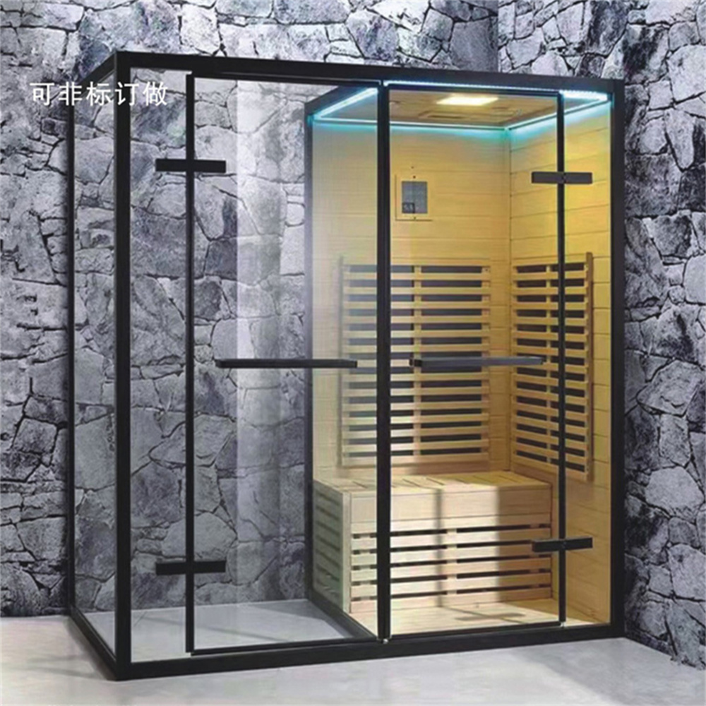 Diamond Shape Custom Made Modern Design Tempered Glass Steam Sauna Shower Room with Lighting