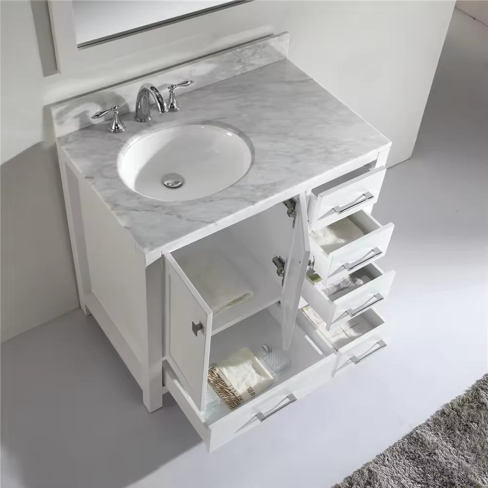 High Quality Modern Wall Hung Rectangular Shape Small Cabinet Basin Bathroom Sinks with Vanity