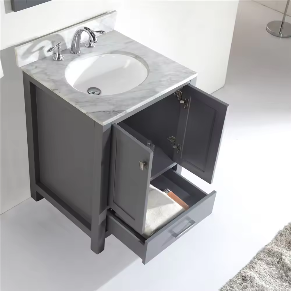 High Quality Modern Wall Hung Rectangular Shape Small Cabinet Basin Bathroom Sinks with Vanity