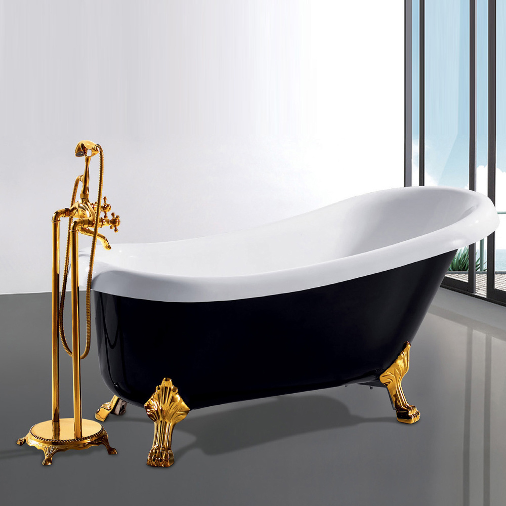 Luxurious Hotel Use Classical Design Freestanding Acrylic Chaise Bathtub