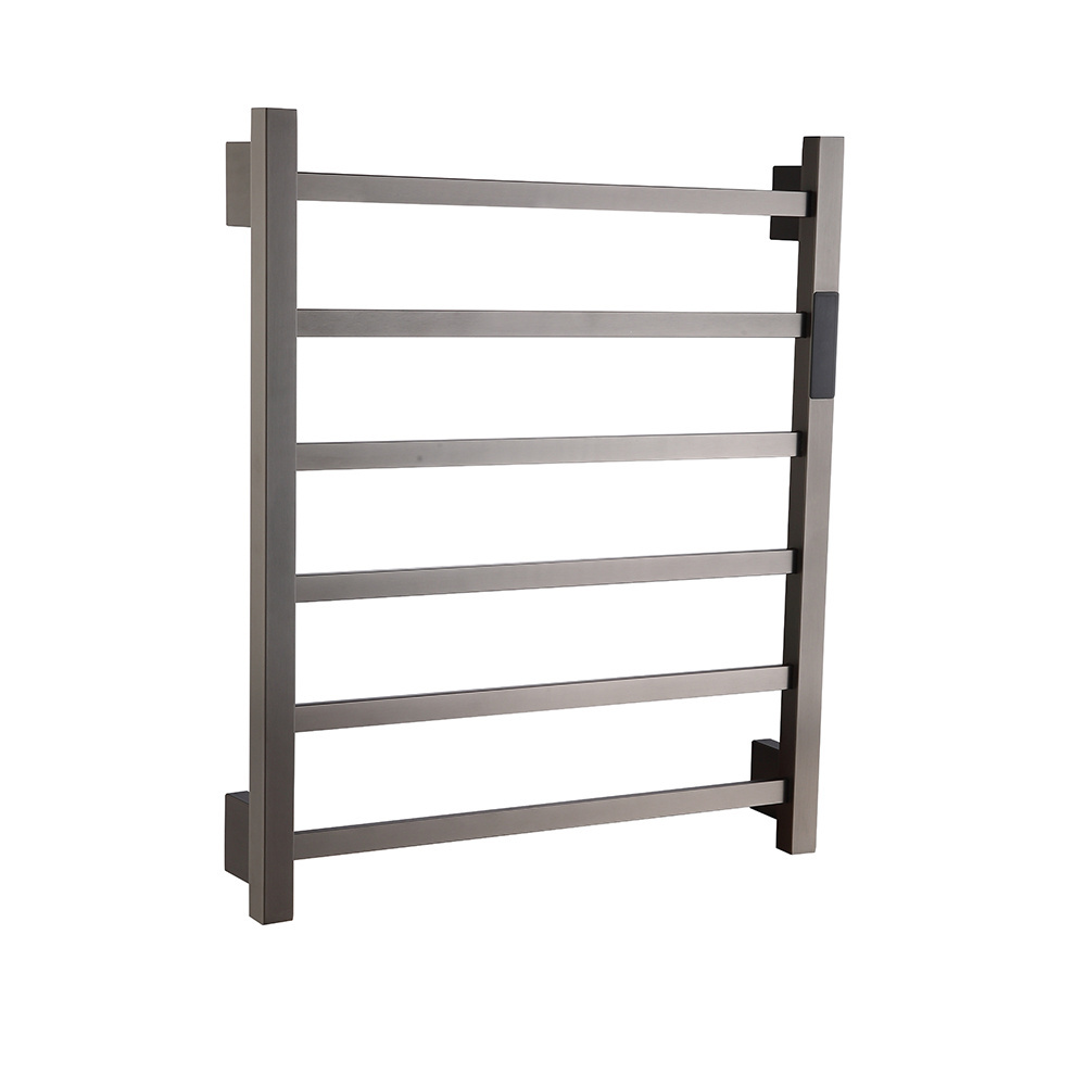 Europe Hot Sale Wall Mounted Gun Metal Finisih 304 Stainless Steel Heated Bath Towel Bar Holder Rail