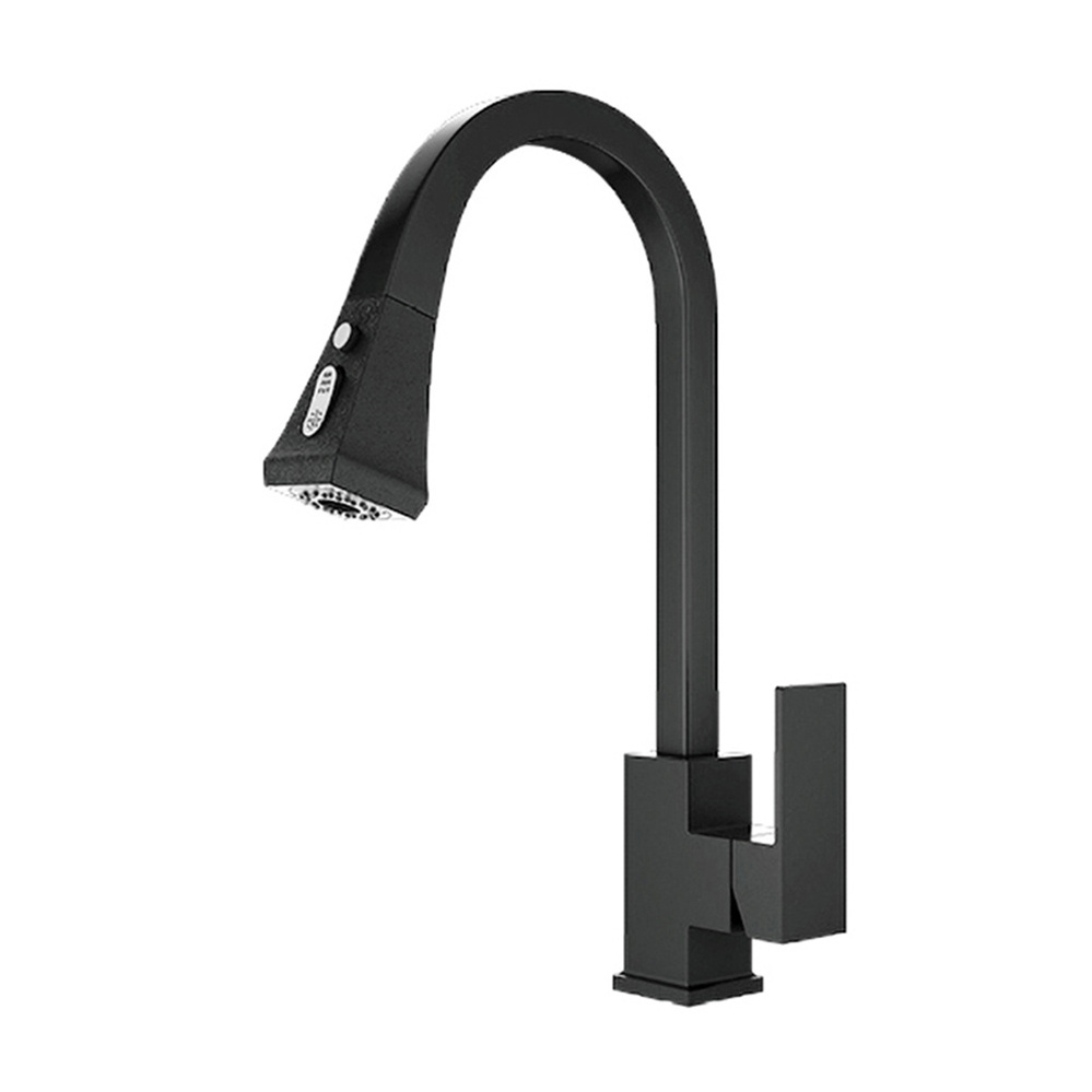 Hot Cold Water Taps Black Pull Out Kitchen Faucets