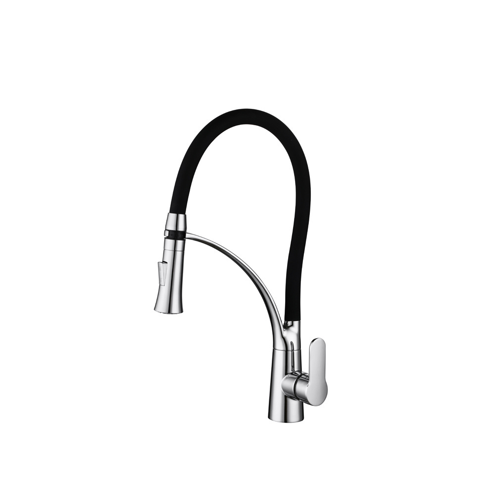 Brass White Color Pull Down Kitchen Sink Faucets Pull Out Spring Kitchen Faucets With Rubber Hose