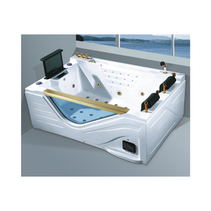 Custom Modern Square  hot tub  White Acrylic Freestanding Massage Whirlpool walk in tub shower combo bathtub