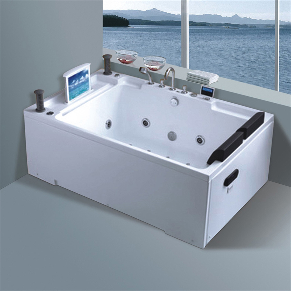 Rectangular Custom Made Size Modern Acrylic Bath Tub White Massage Bathtub Design