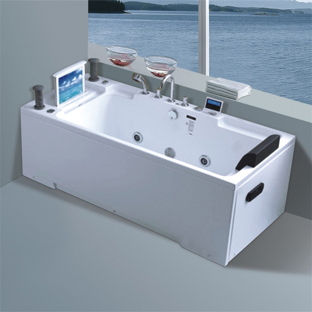 Rectangular Custom Made Size Modern Acrylic Bath Tub White Massage Bathtub Design