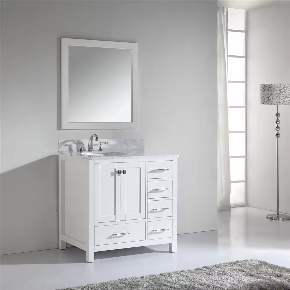 High Quality Modern Wall Hung Rectangular Shape Small Cabinet Basin Bathroom Sinks with Vanity