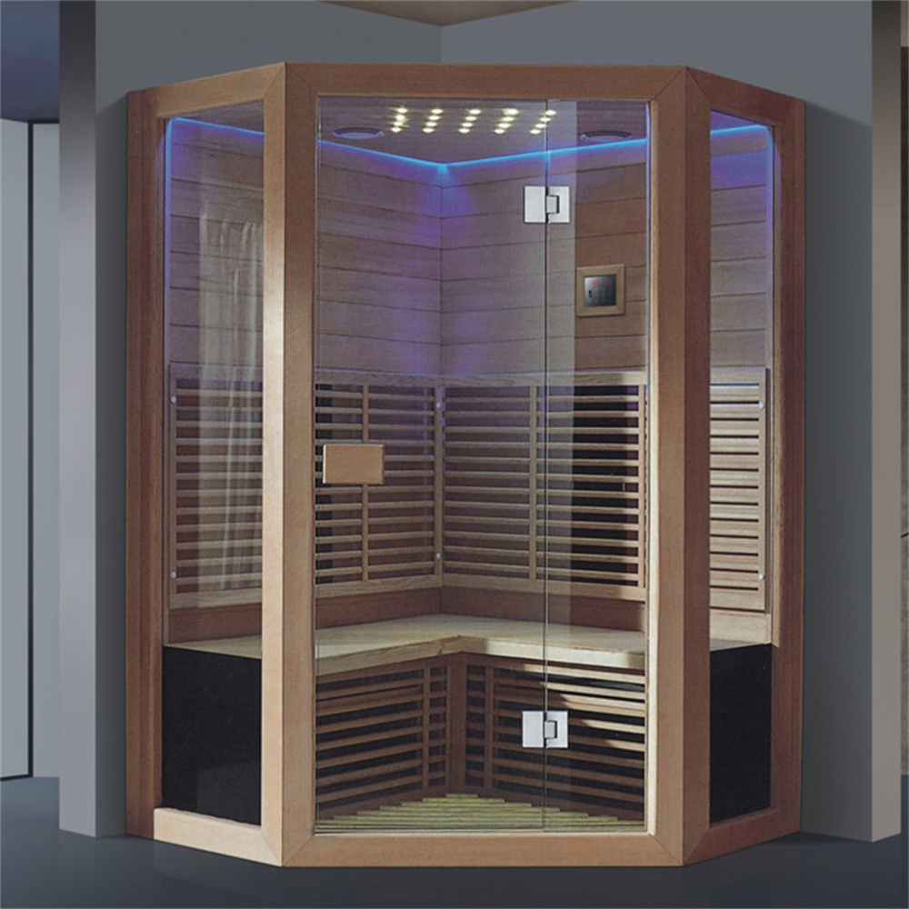 Diamond Shape Custom Made Modern Design Tempered Glass Steam Sauna Shower Room with Lighting