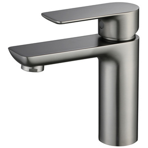 Modern Simple Design Cheap Solid Brass Gun Grey UPC Approval Basin Taps Bathroom Sink Faucets