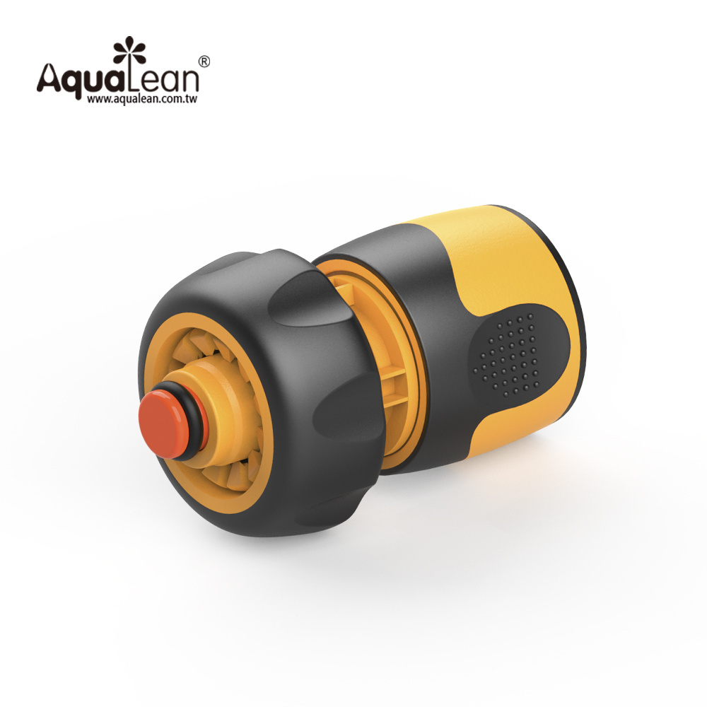 Aqualean quick coupling 18 mm TPR garden hose connector with stop