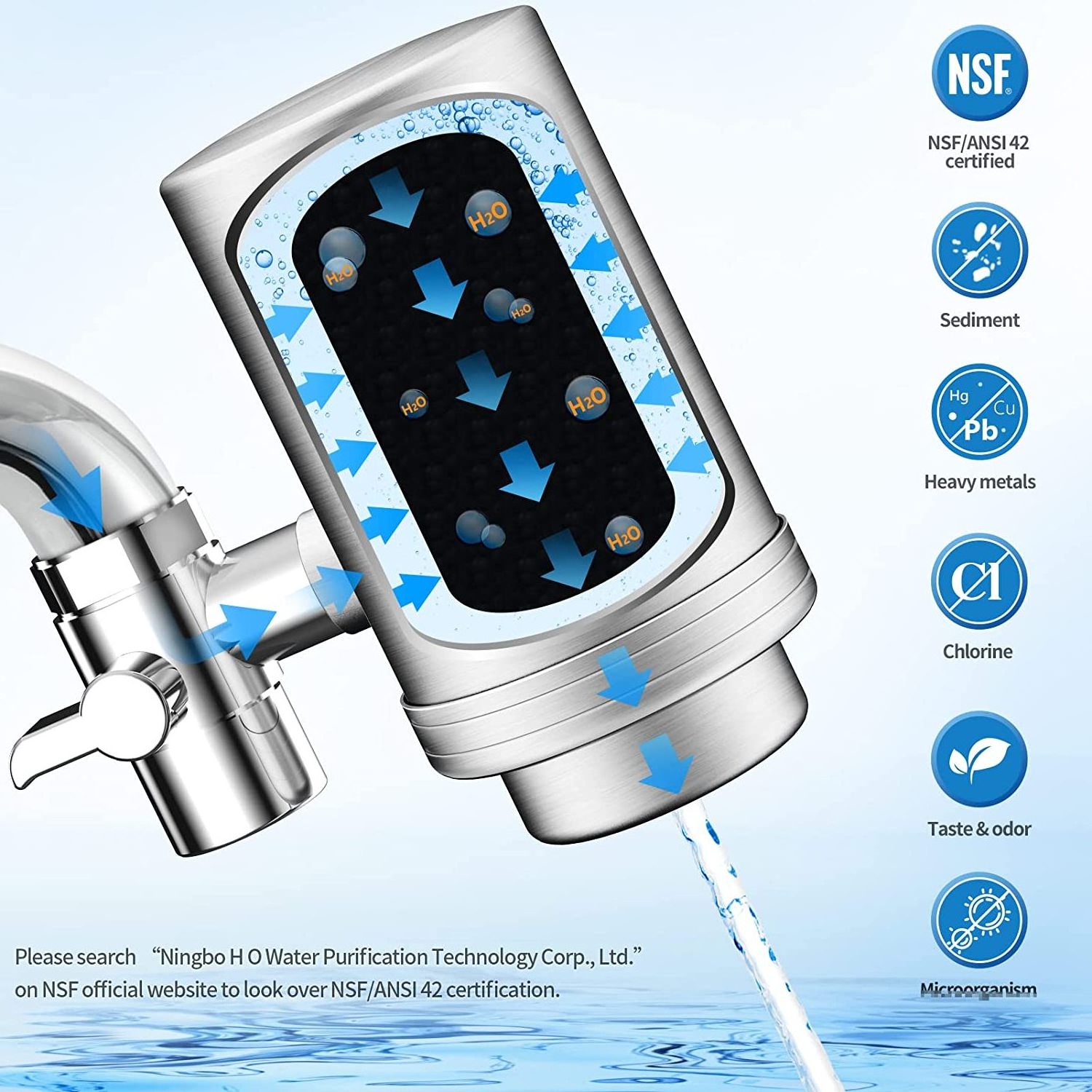 Top sale faucet tap water purify filter dispenser with Washable ceramic cartridge and alkaline solution