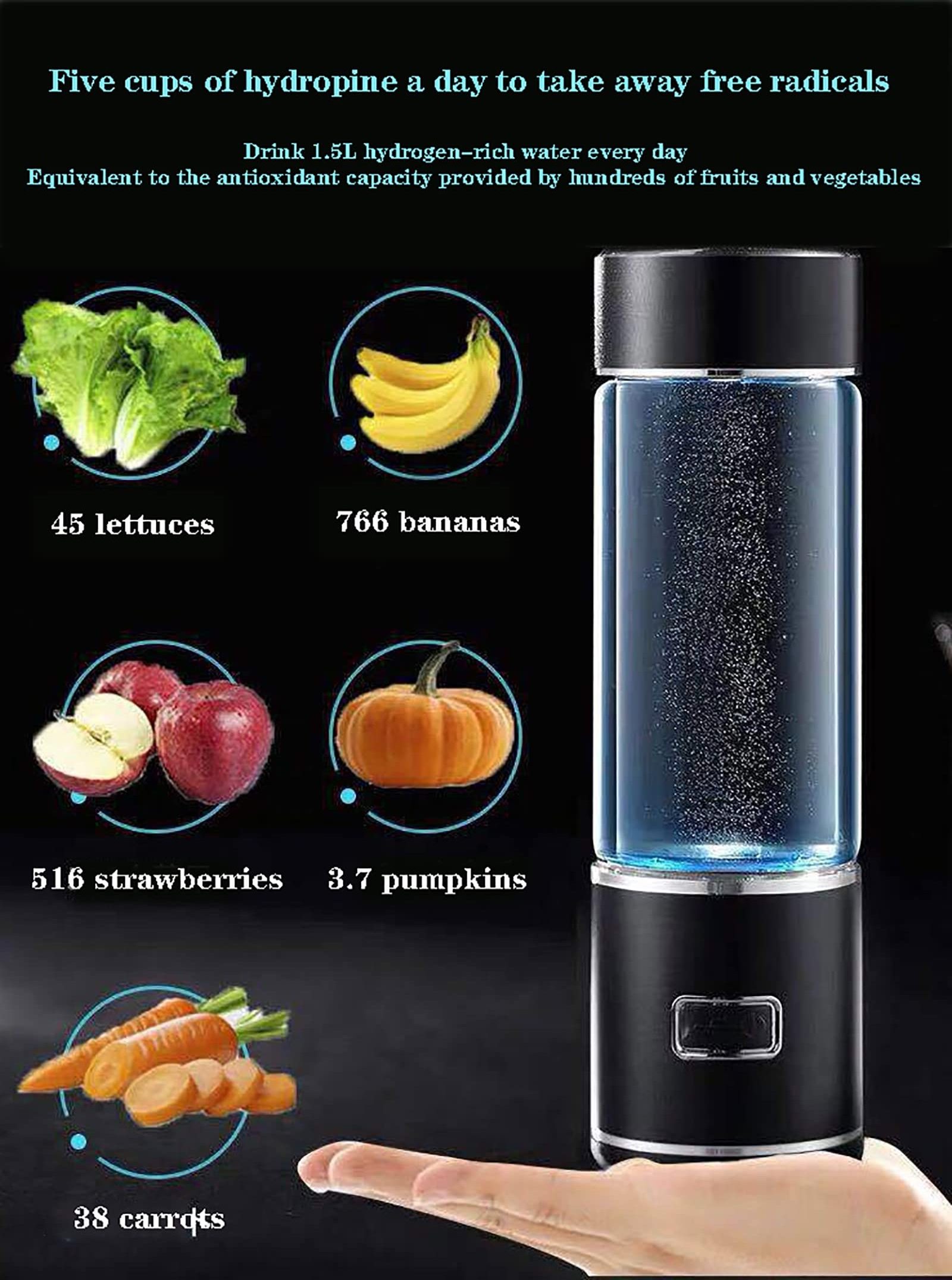 Hydrogen Rich Water Cup Technology Ionizer Portable USB Rechargeable Ionized Water water bottle