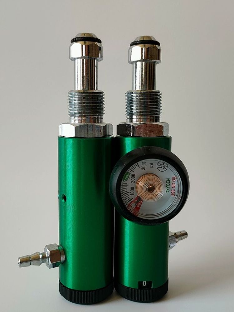 CGA 540 Brass valve with Aluminum body Medical Grade CGA540 Oxygen regulator For Industrial Oxygen Cylinder