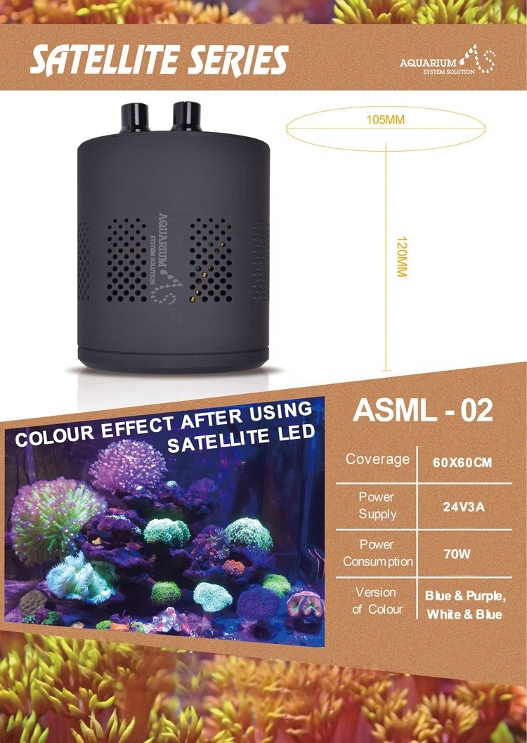 A.S. Hot selling high penetration 70W Satellite Series LED Marine Aquarium LED Lighting Reef light Coral LED Light