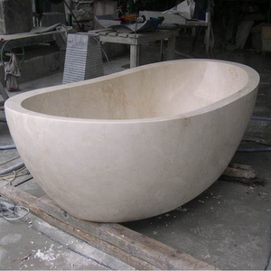 Hot Sale High Quality Egypt Cream Marble Stone Freestanding Bathtub