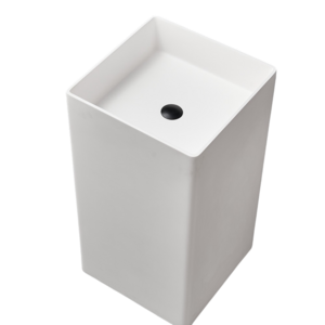 White Square Shape Corians Lavabo Acrylic Solid Surface Artificial Stone Toilet Bathroom Wash Basin