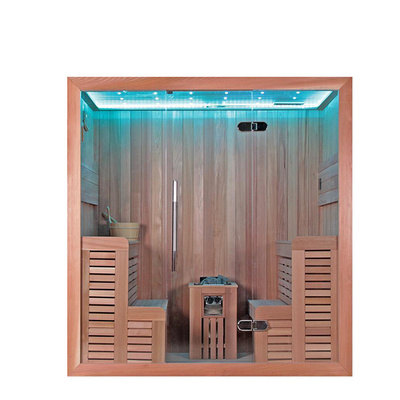 Indoor luxury sauna room 4-6 person hemlock wood sauna