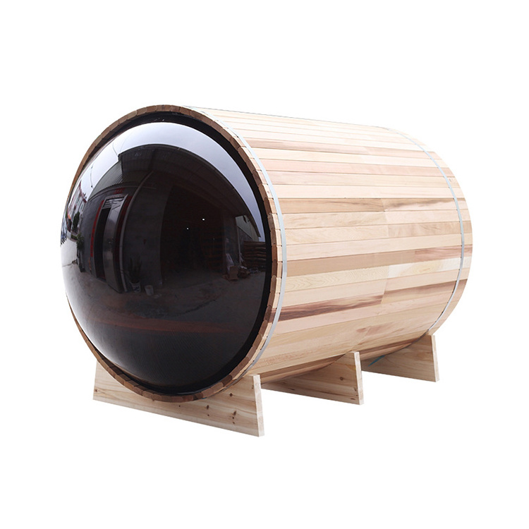 Outdoor Traditional Steam Barrel Sauna Outdoor Room 3-4 Persons Outdoor Barrel Sauna