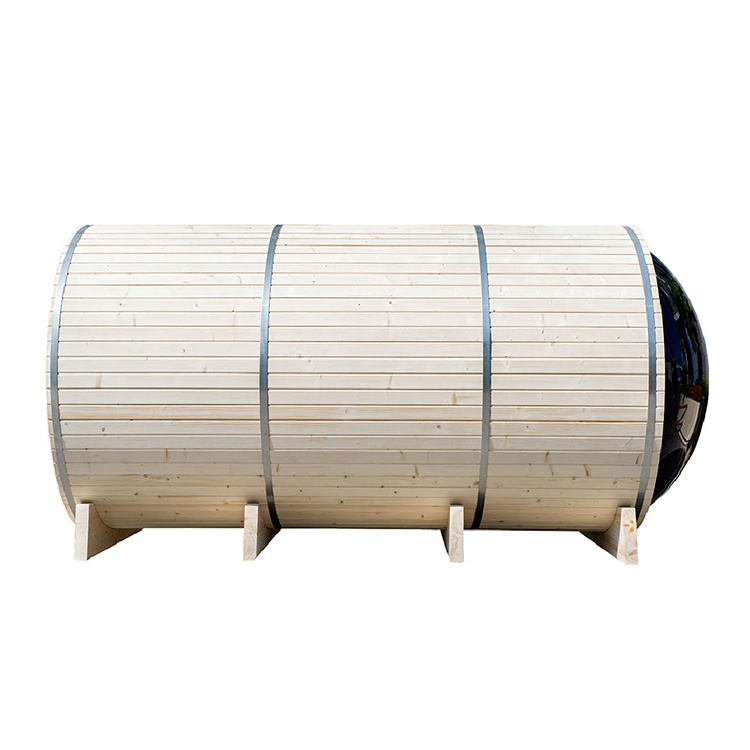 Outdoor Traditional Steam Barrel Sauna Outdoor Room 3-4 Persons Outdoor Barrel Sauna