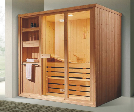 Indoor luxury sauna room 4-6 person hemlock wood sauna