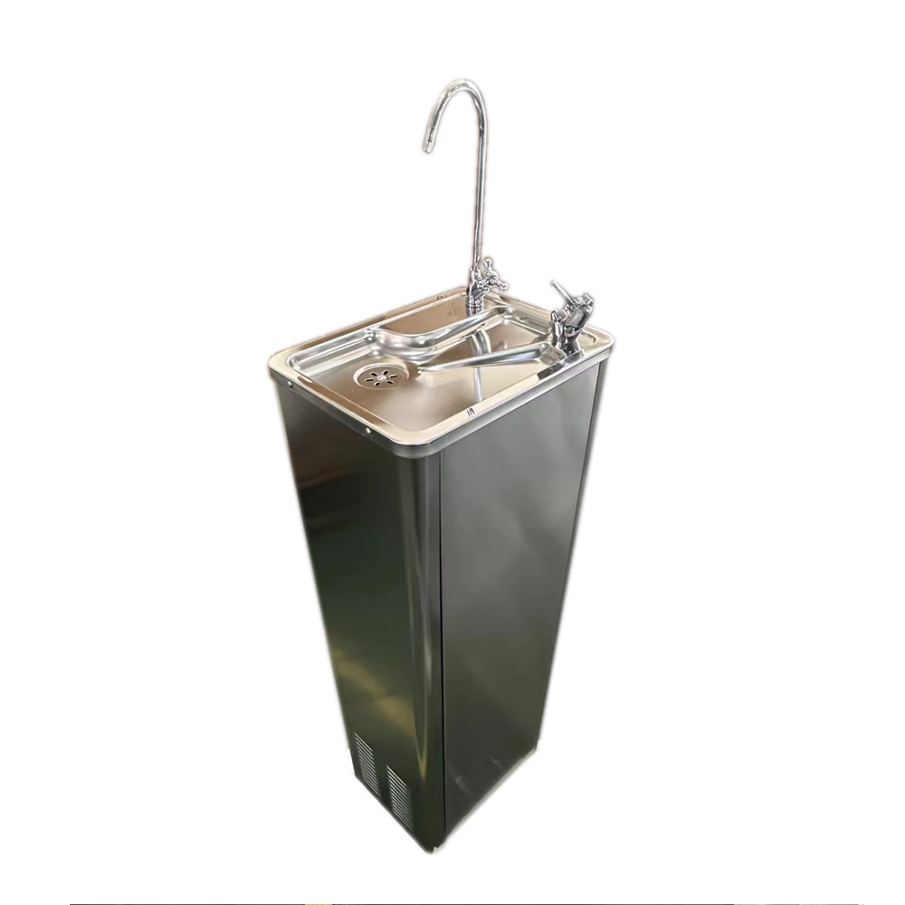 Square outdoor stainless steel hot cold water cooler drinking water fountain