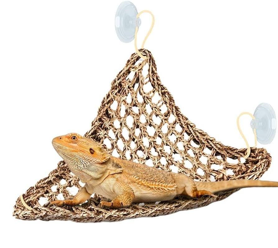 Natural Seagrass Lizard Lounger Reptile Hammock For Bearded Dragon Chameleon Lizards Gecko Snakes