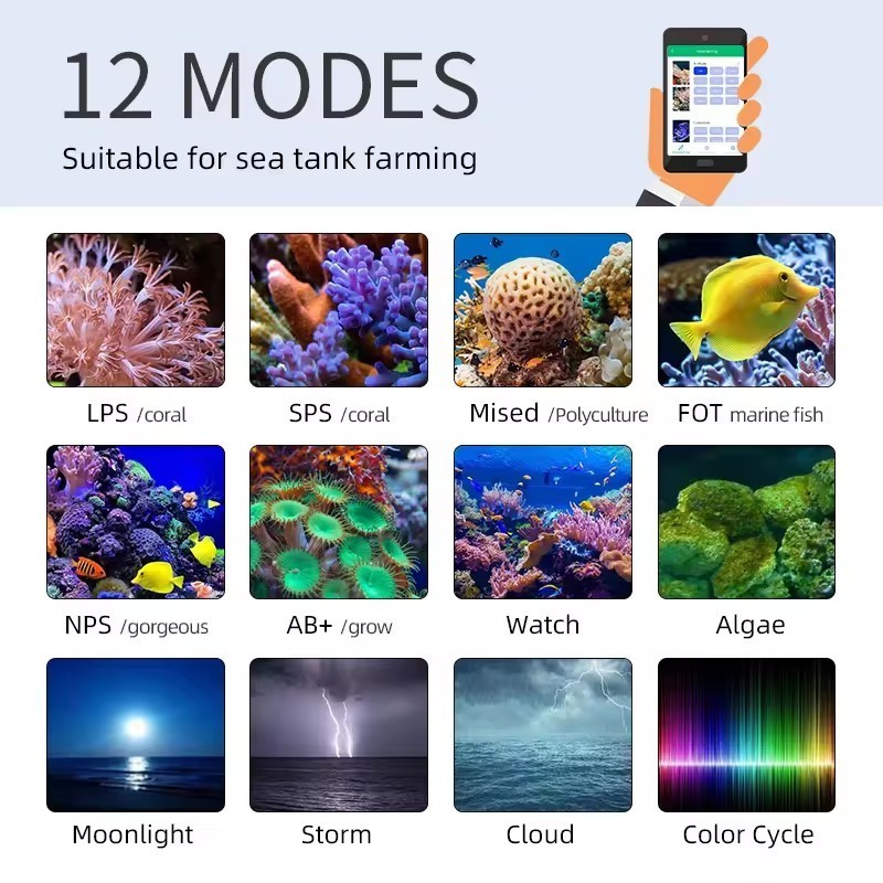 WEEKAQUA Full Spectrum Coral Reef Led Aquarium Light Fish Tank Lighting Aqua Marine Led Lamp