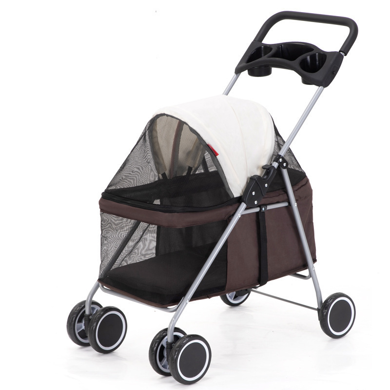 Folding Travel Pet Trolley Cat Cart Carrier With 4 Wheels for Medium Dogs Luxury Dog Pet Strollers