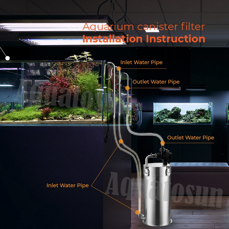 Customized Fish Tank Purify Water Filtration Aquariums Stainless Steel Filter External Canister Filter