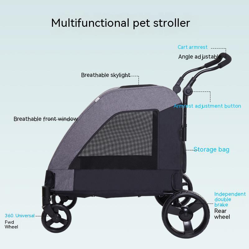 Foldable Super-Size Pet Bike Trailer Bicycle Carrier for Large Dogs