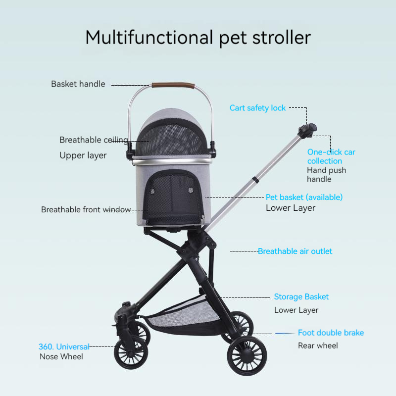 Light Weight Happy Trails Lite NO-ZIP Pet Stroller for Dogs and Cats