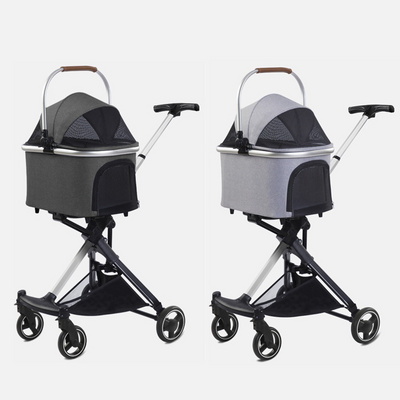 Luxury Pet Stroller Light Dog Carrier Pet Pram 4 Wheels 2 in 1 Pet Stroller