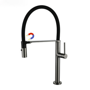 Manufacturer Brass Pull Out Spray Kitchen Sink Faucet Wholesale 360 Degree Swivel Black 2 In 1 Kitchen Faucet