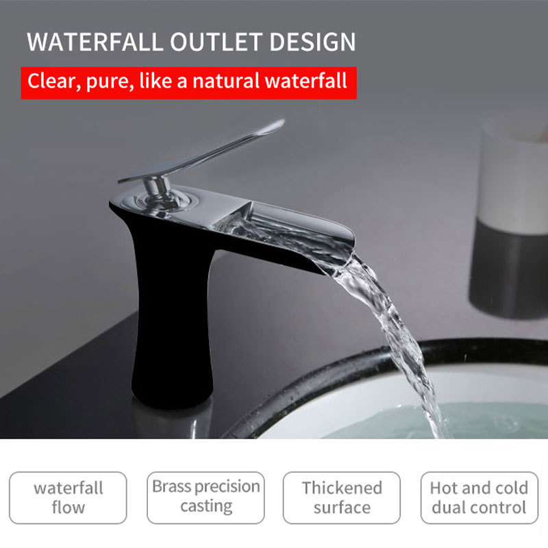 New Design Waterfall Faucets Mixers Taps Cheap High Brass Basin Tap Widespread Luxury Basin Faucets