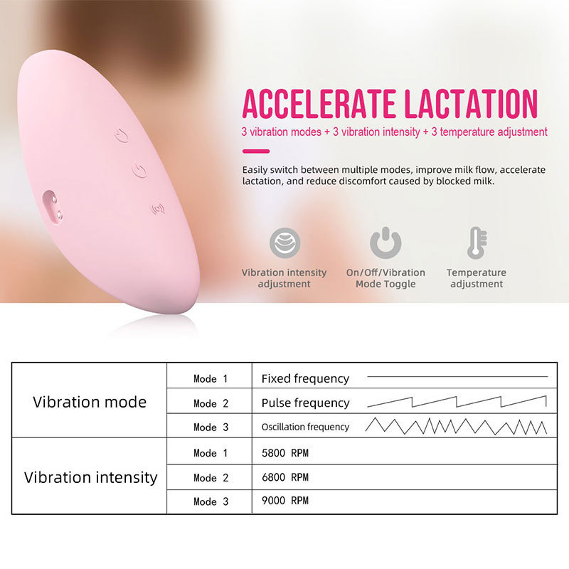 Wholesale Warming And Vibration Electric Breast Massager, New Design Silicone Portable Lactation Massager For Breastfeeding