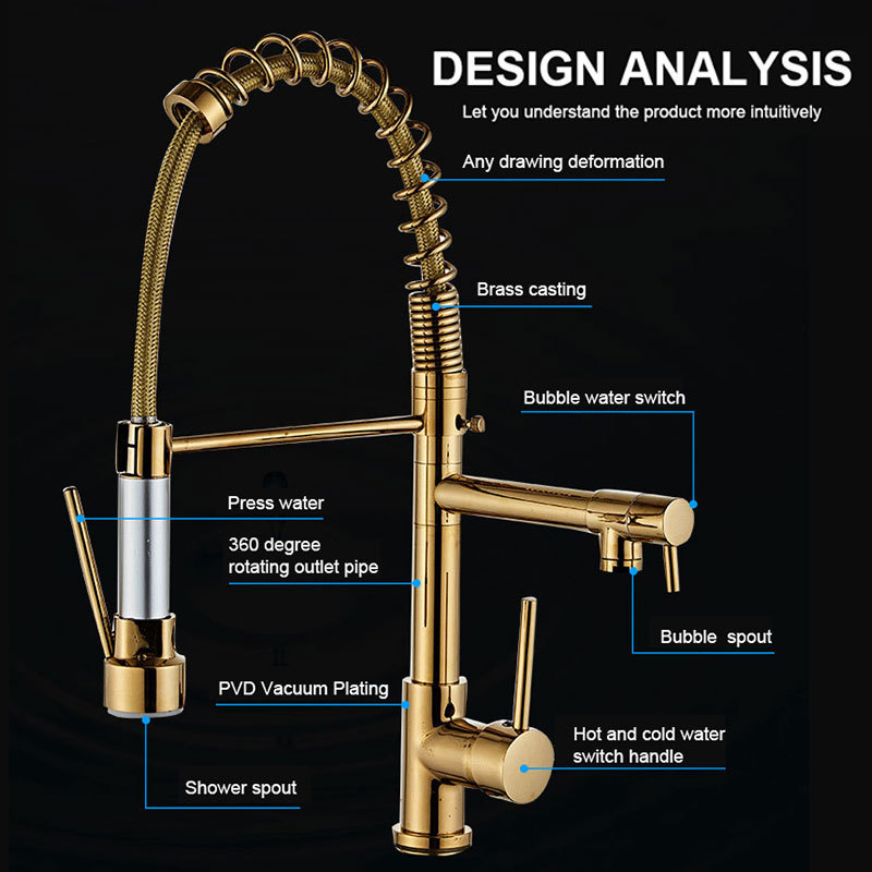 Economic 3 Way Kitchen Sink Faucet Cheap Pull Out Spray Kitchen Sink Taps Modern Brushed Nickel Taps For Kitchen Sinks