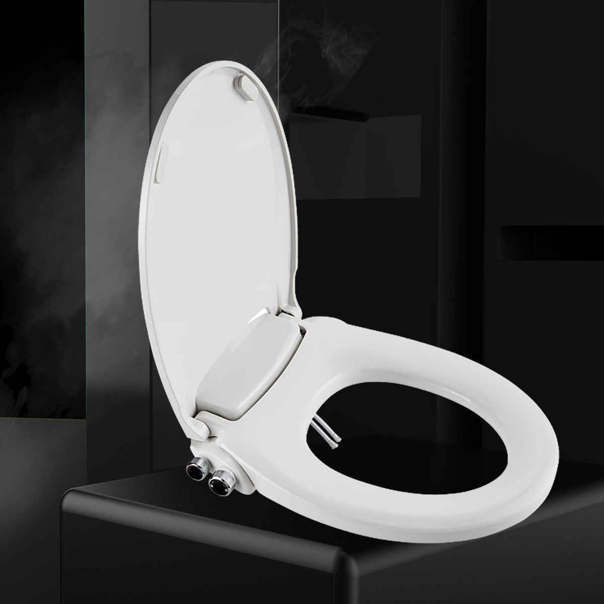 Hot Selling Clean Anus Shattaf Toilet Seat Cover, Sanitary Ware Hot and Cold Water Round Shape Bidet Toilet Seats For Disabled