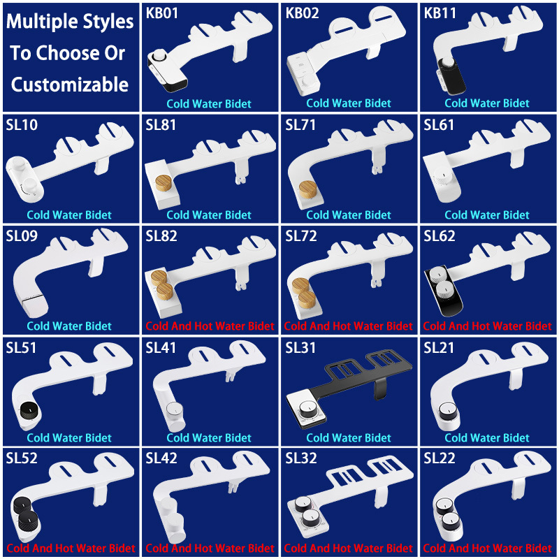 OEM/ODM Hot and Cold Water Toilet Bidet Seat Shattaf Bidet Sprayer Non Electric Bidet Toilet Attachment For Toilet