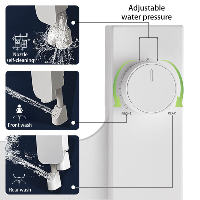 Bidet Toilet Seat Attachment Non-Electric Self Cleaning Water Sprayer Bidet Manual Ultra-Slim Shattaf Bidet De Toilette