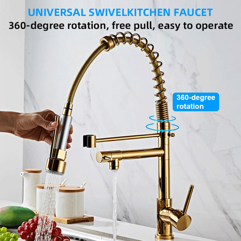 Economic 3 Way Kitchen Sink Faucet Cheap Pull Out Spray Kitchen Sink Taps Modern Brushed Nickel Taps For Kitchen Sinks