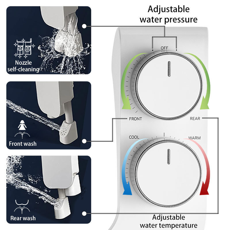 OEM/ODM Hot and Cold Water Toilet Bidet Seat Shattaf Bidet Sprayer Non Electric Bidet Toilet Attachment For Toilet