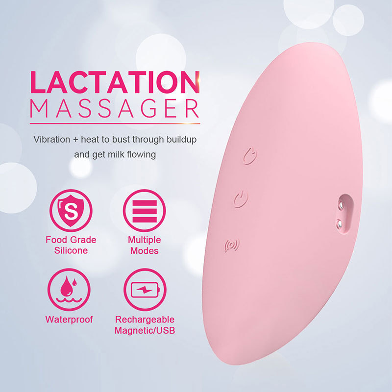 Wholesale Warming And Vibration Electric Breast Massager, New Design Silicone Portable Lactation Massager For Breastfeeding