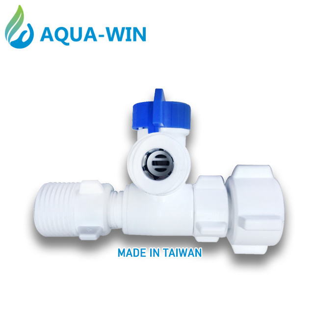 Plastic Feed Water Adapter with Ball Valve 3/8