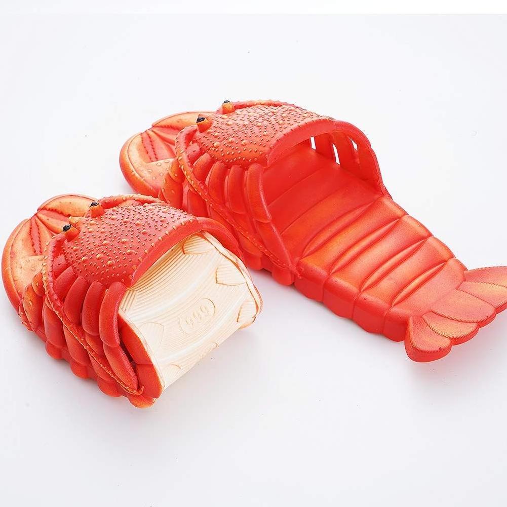 Creative Non-Slip Couples Sandals Cute Cartoon Lobster Slippers Beach Slippers funny slippers