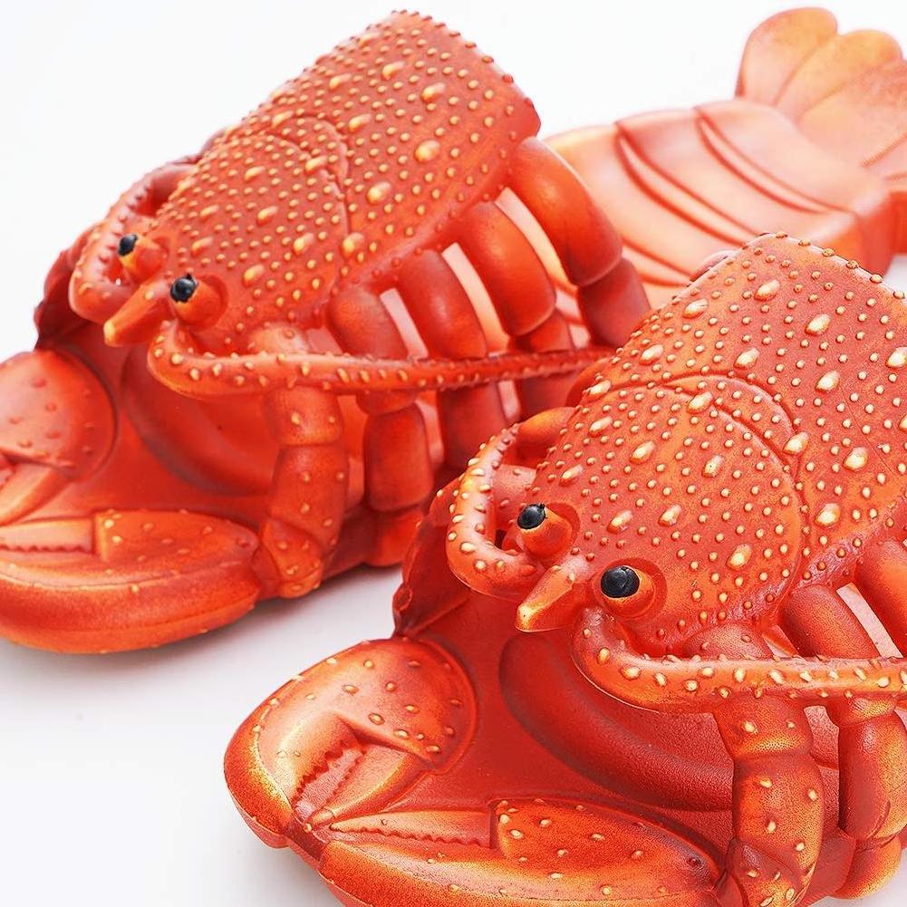 Creative Non-Slip Couples Sandals Cute Cartoon Lobster Slippers Beach Slippers funny slippers