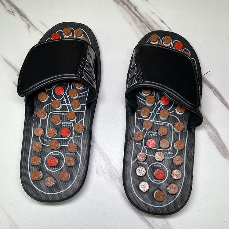 Hot Sell Unisex Therapist Shoes Handmade Wood Reflexology Acupressure Foot Massage Slipper